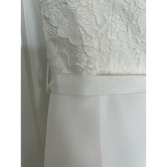 DB Studio Wedding Dress NWT Sz 10 Scalloped V-Neck Lace Bodice A-Line Soft White - Picture 11 of 16